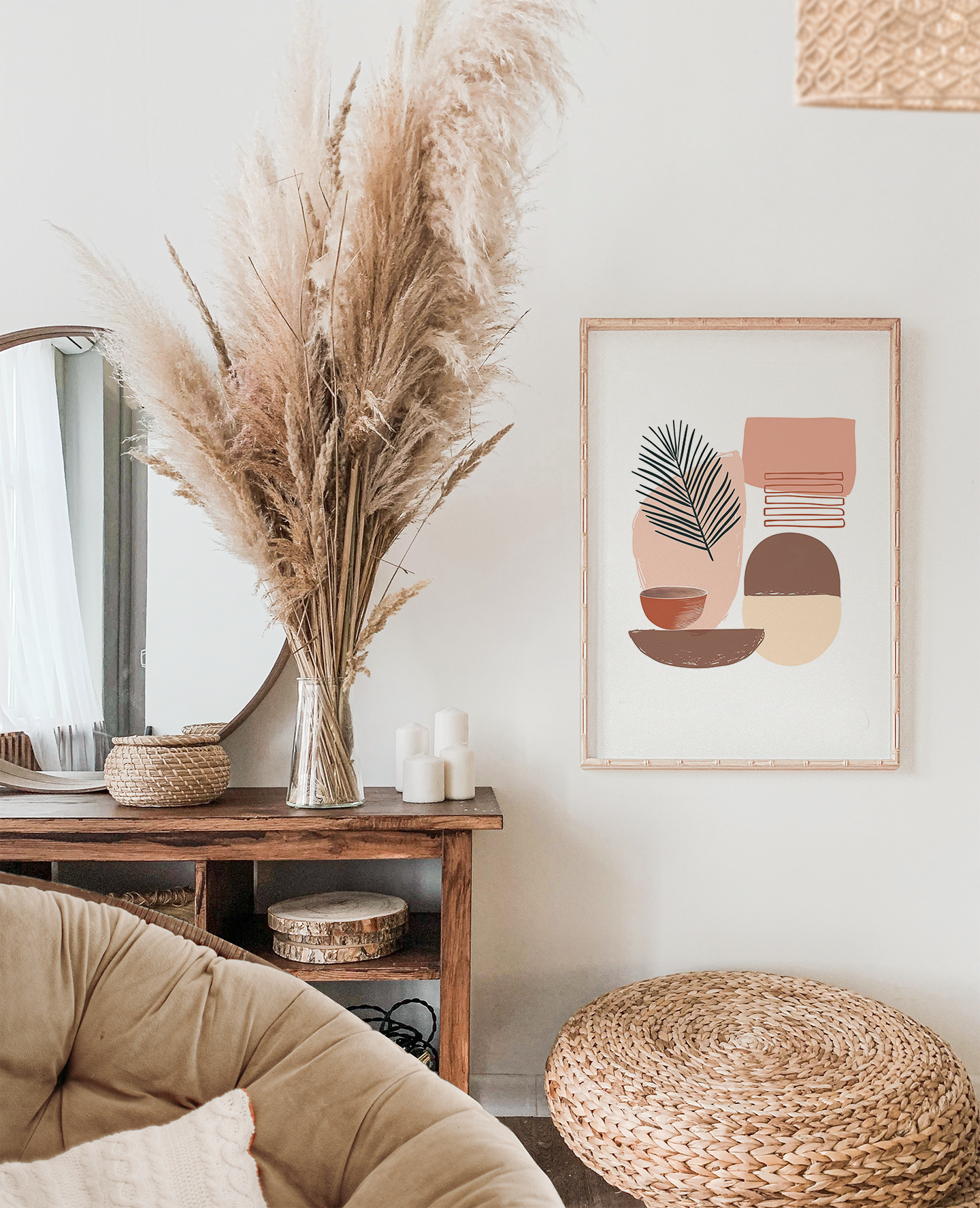 Abstract Modern Taupe Art Print