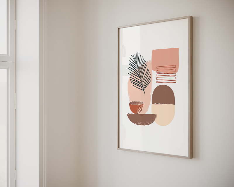 Abstract Modern Taupe Art Print