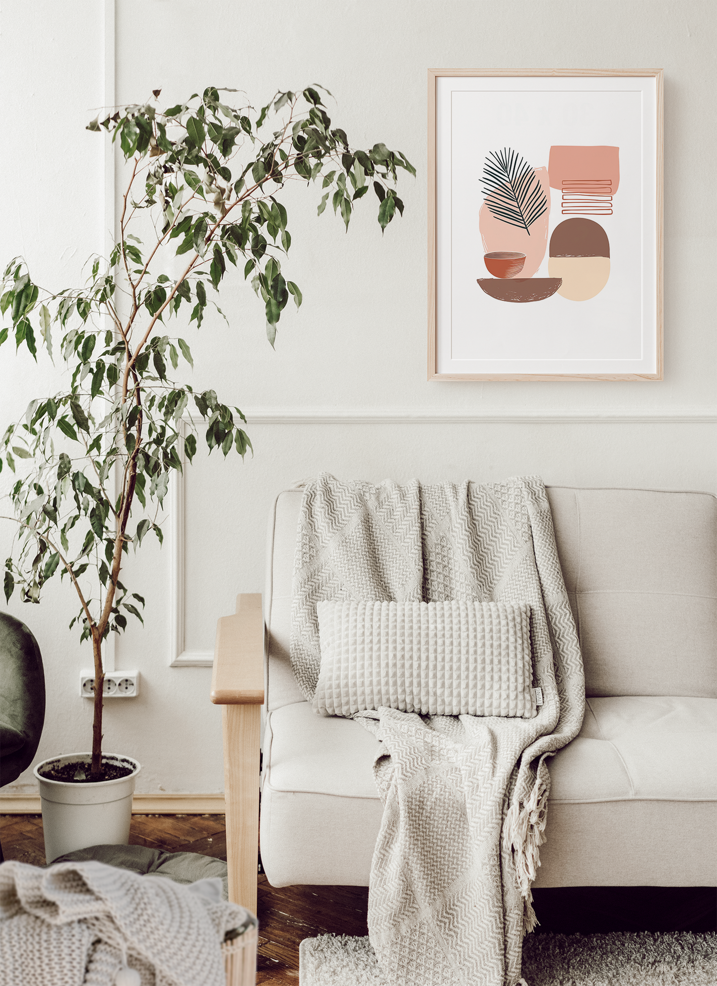 Abstract Modern Taupe Art Print