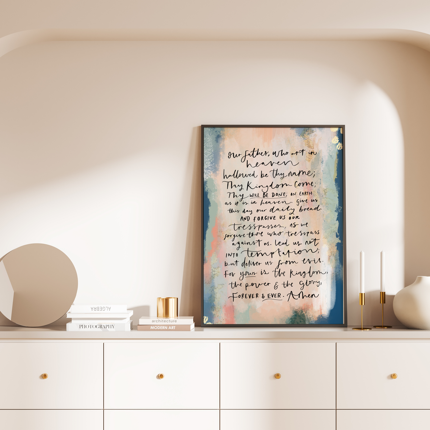 The Lord's Prayer Hand Lettered Print