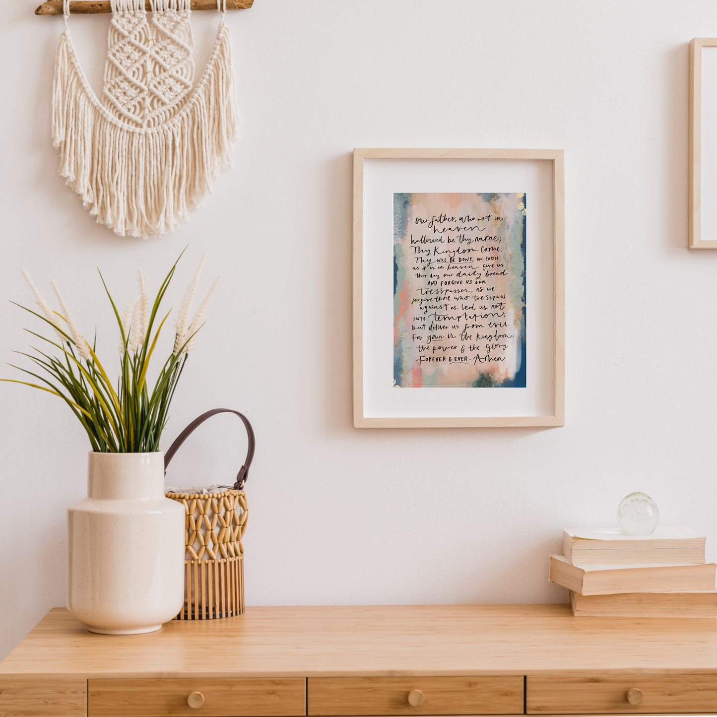 The Lord's Prayer Hand Lettered Print