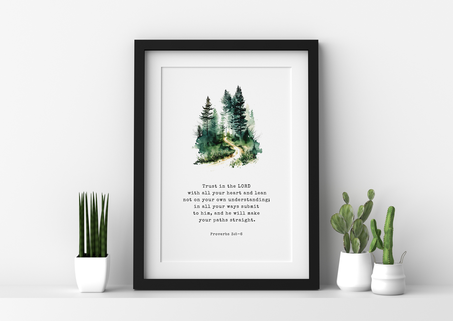 Trust in the Lord with all your heart Forest Print - Proverbs 3:5-6