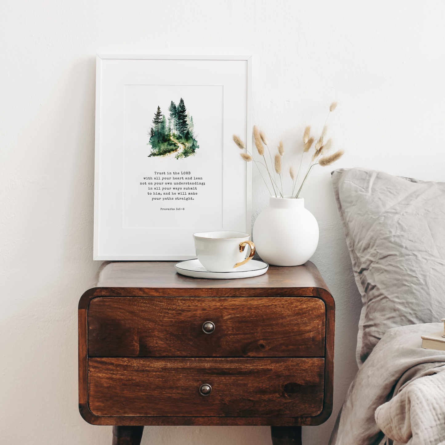 Trust in the Lord with all your heart Forest Print - Proverbs 3:5-6