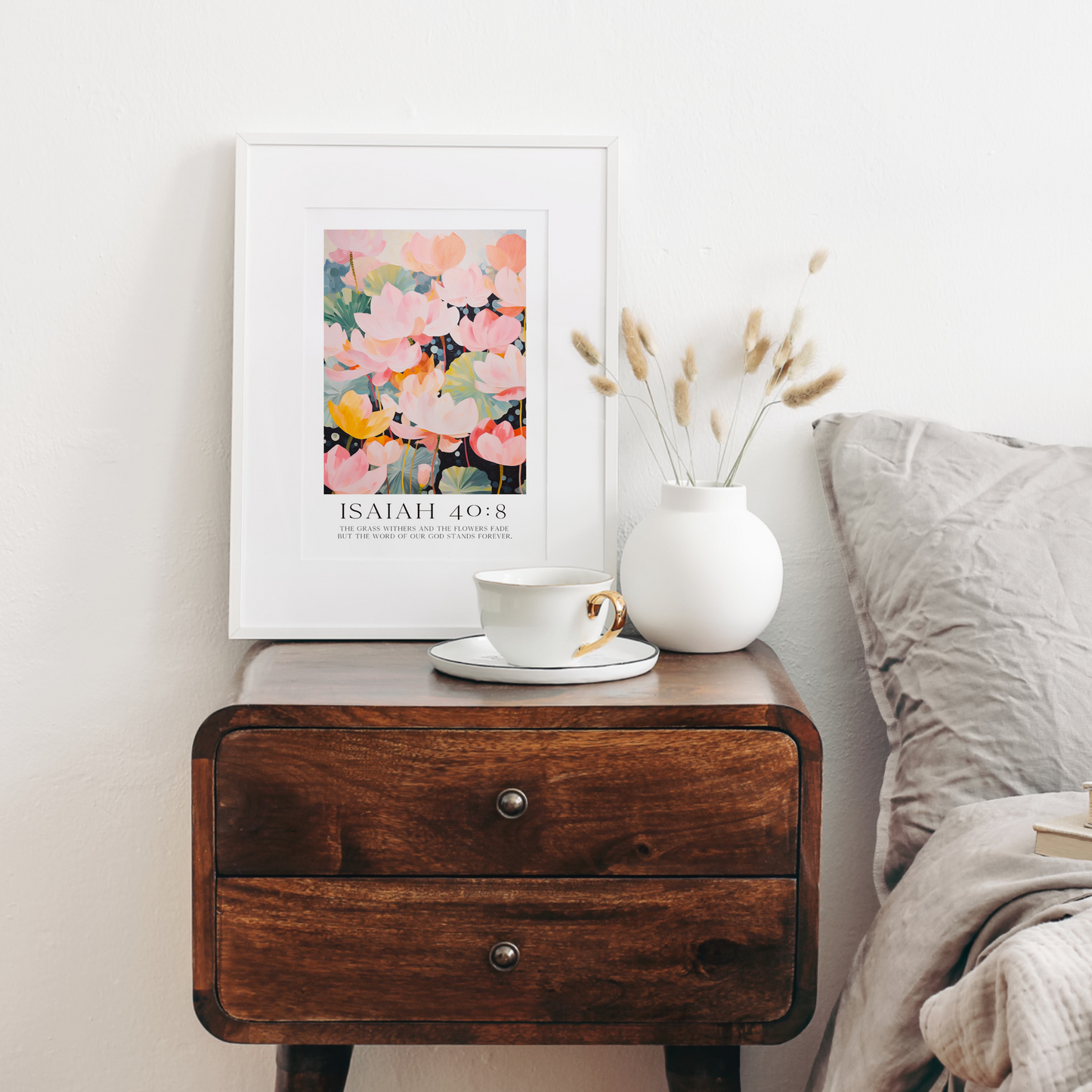 Isaiah 40:8 Floral Print