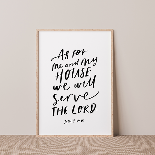 As for me and my house Bible verse Print