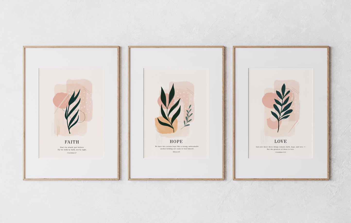 Faith Hope Love Set of Three