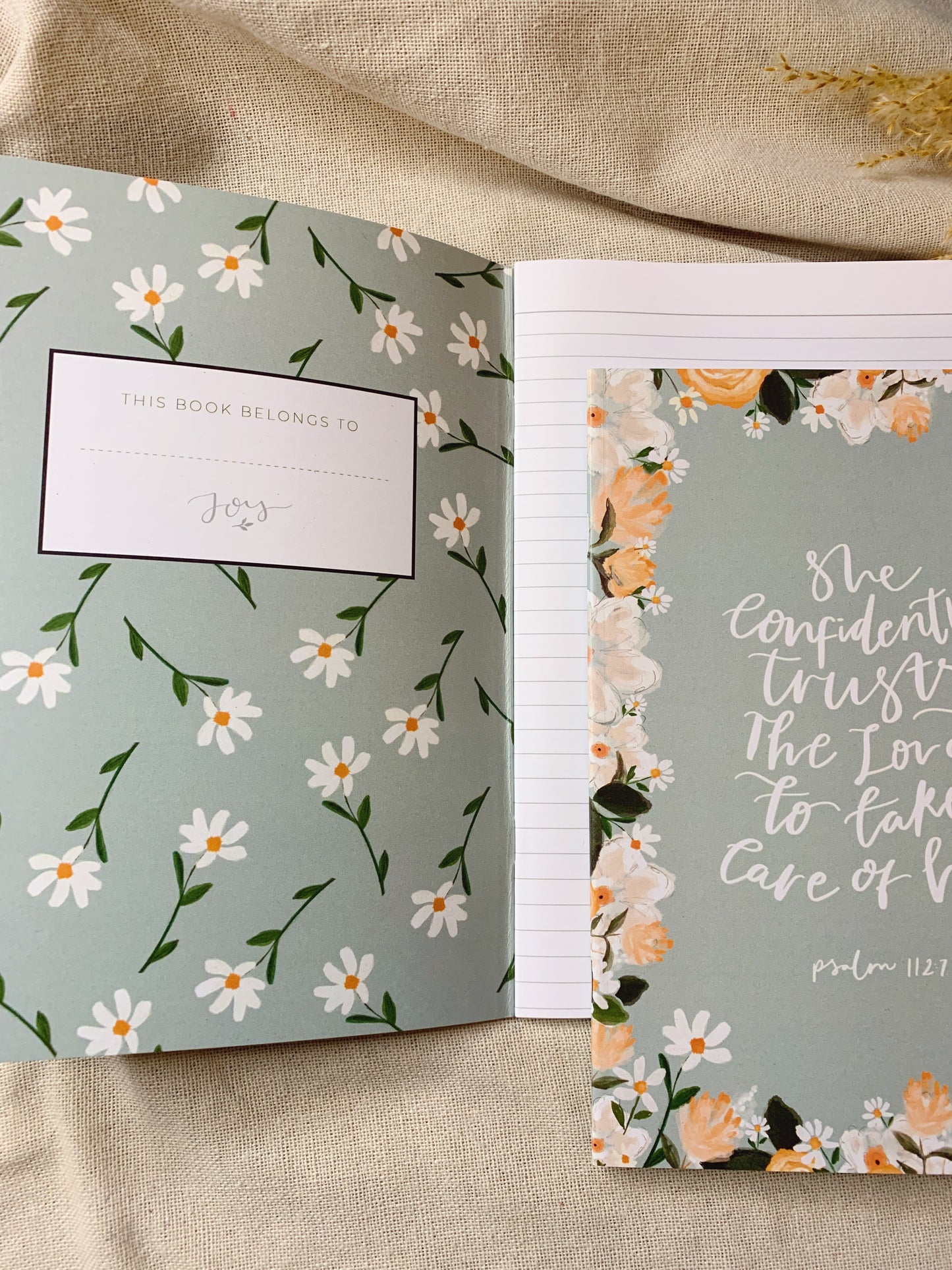 She confidently trusts Floral Lined Notebook