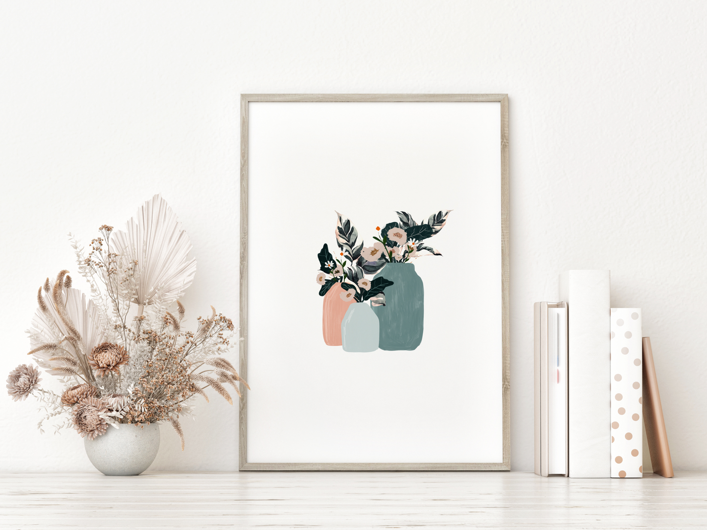 Illustration of flowers in a vase Print