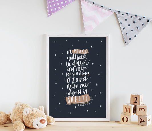 Nursery Print - Psalm 4:8