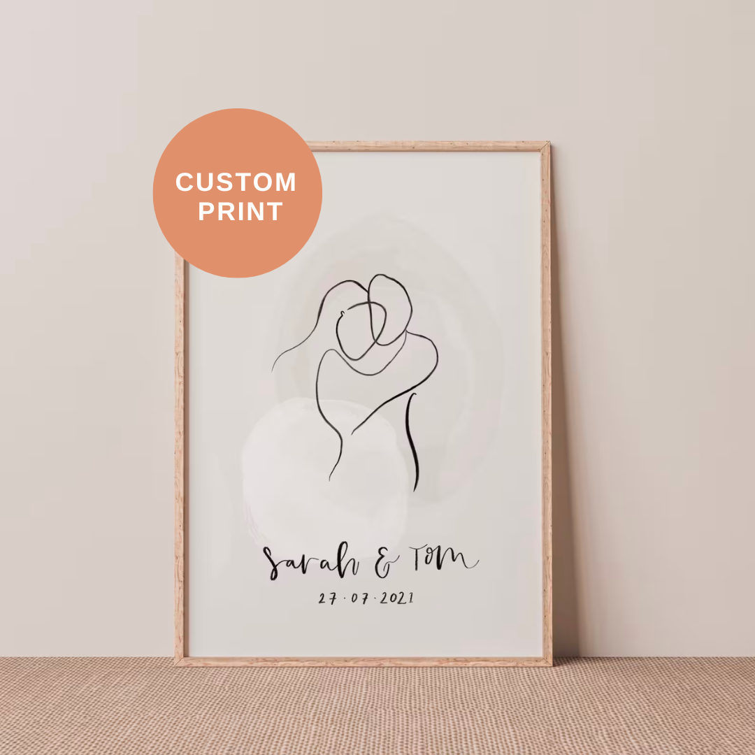 Personalised Couple Line Art Print