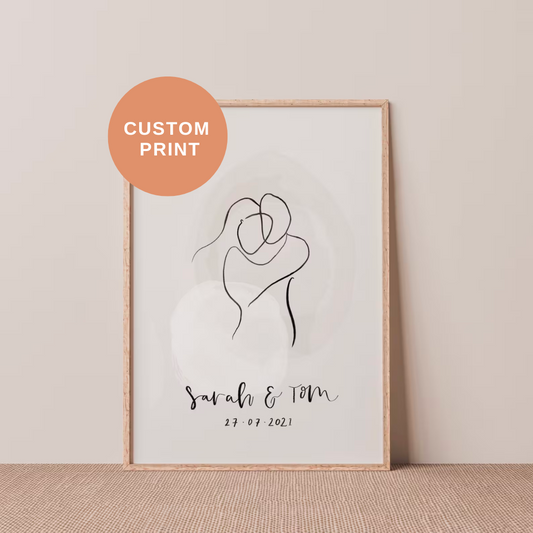 Personalised Couple Line Art Print
