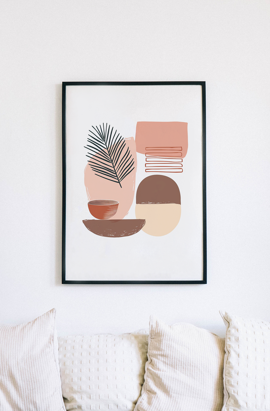 Abstract Modern Taupe Art Print