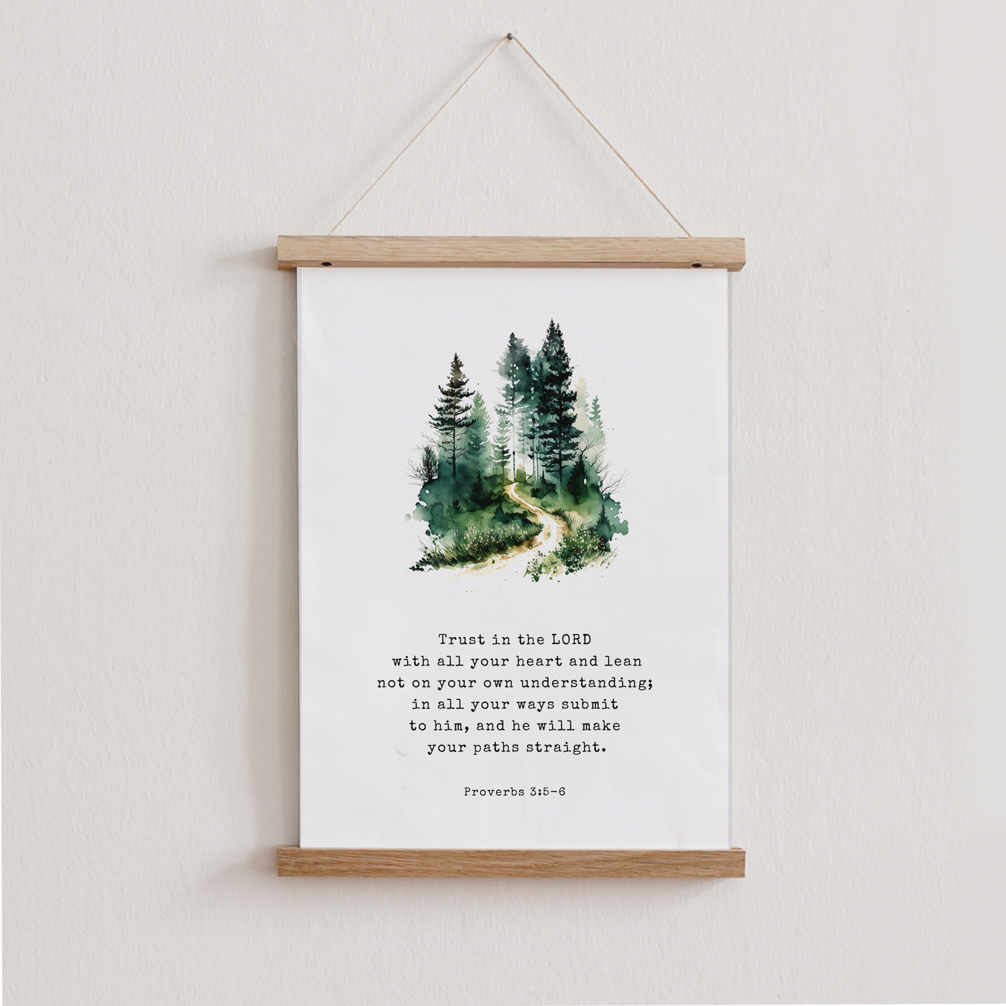 Trust in the Lord with all your heart Forest Print - Proverbs 3:5-6