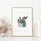 Illustration of flowers in a vase Print